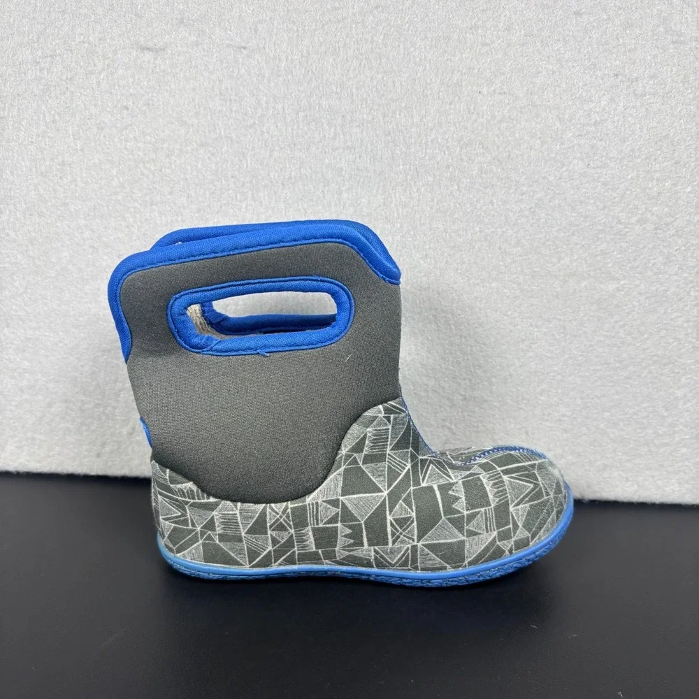 Bogs Baby Bogs Maze Waterproof Boots Gray Geometric Toddler Kids Size 9